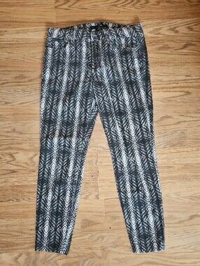 Joe's Jeans Metallic Snake-Effect Skinny Pants in Black and Silver